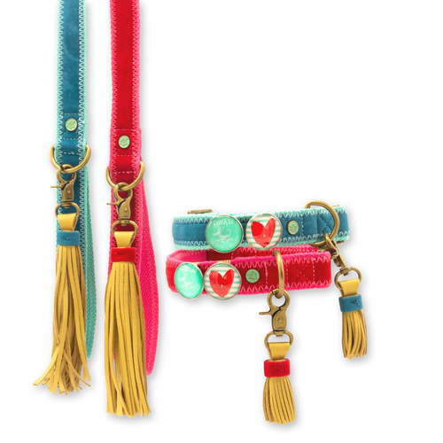 Set Halsband und Leine Velvet