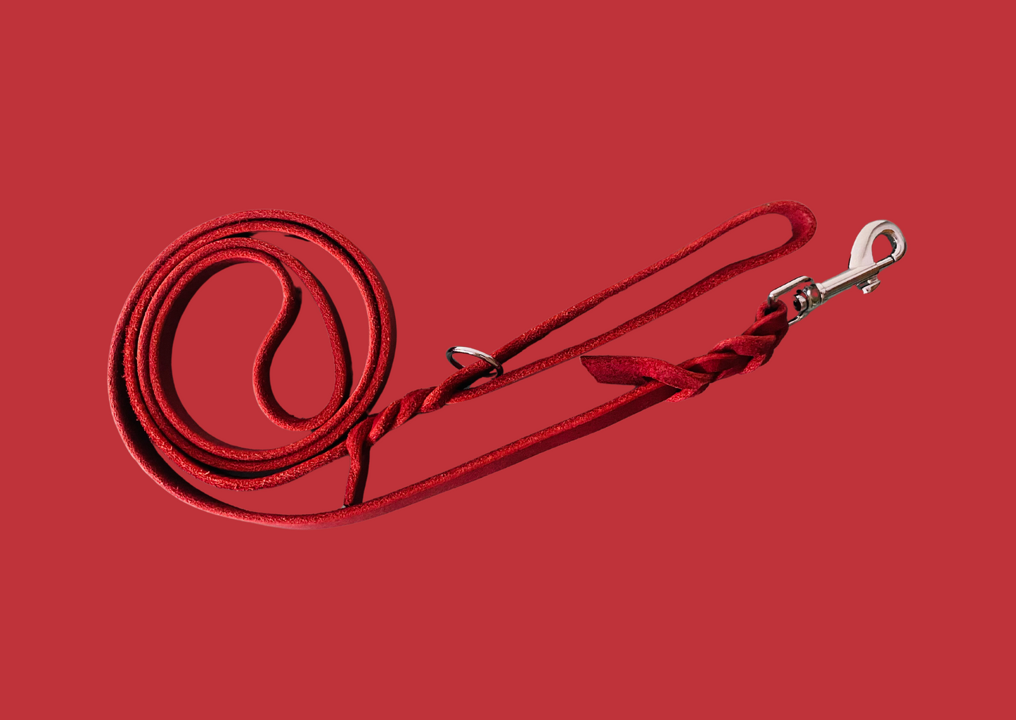 Leine mit Handschlaufe Rot I Silber