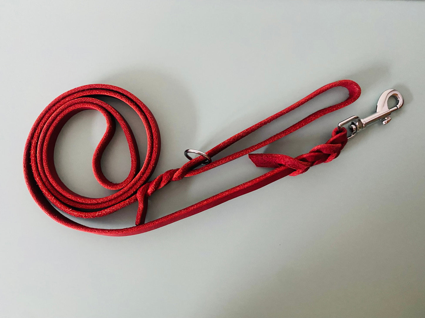Leine mit Handschlaufe Rot I Silber