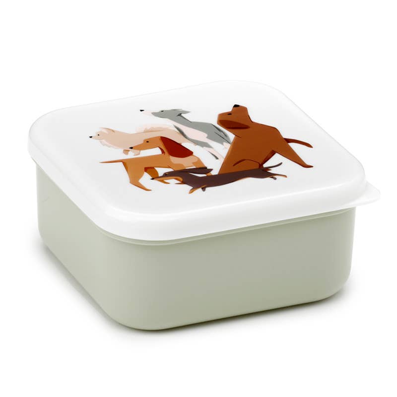 Einezlen geschlossenen Lunchbox mit Hundemotiv auf dem Deckel