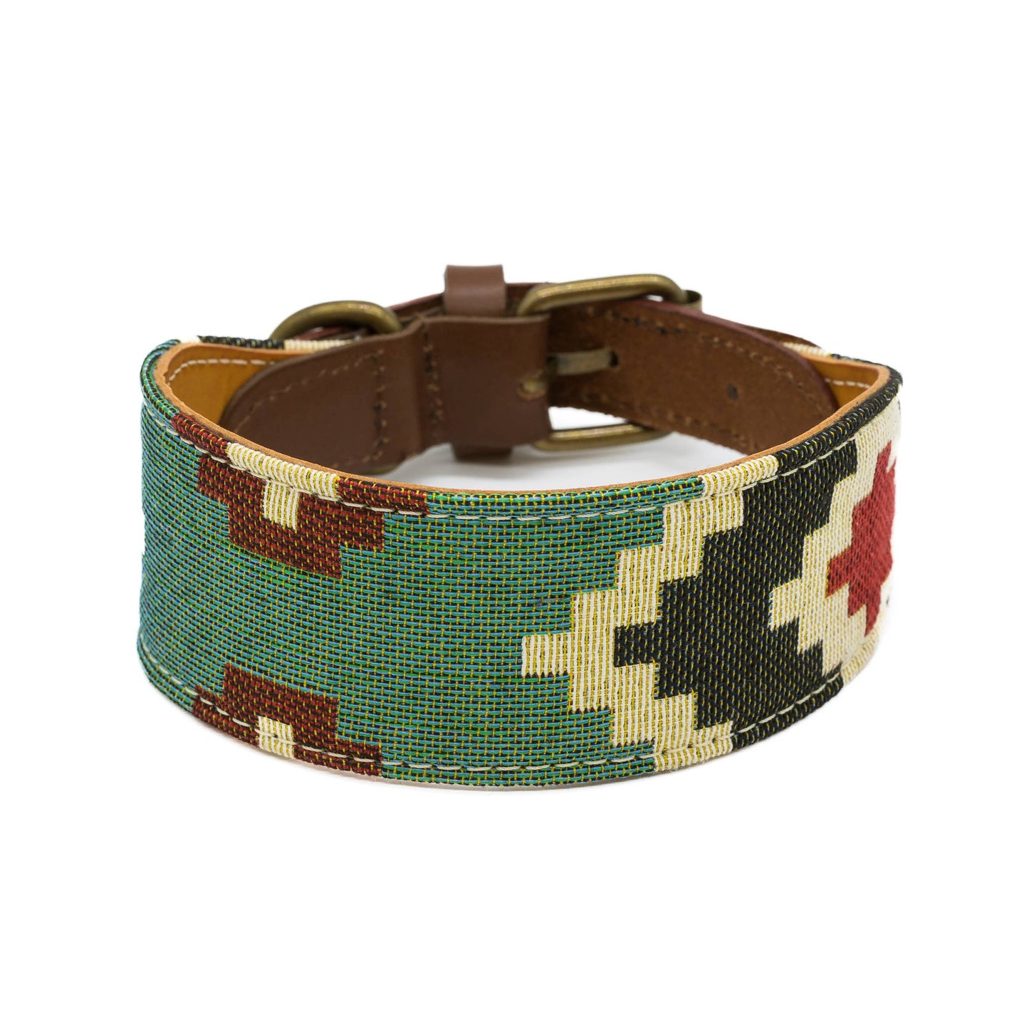 Halsband für Windhunde mit Ethno-Muster in bunten Farben